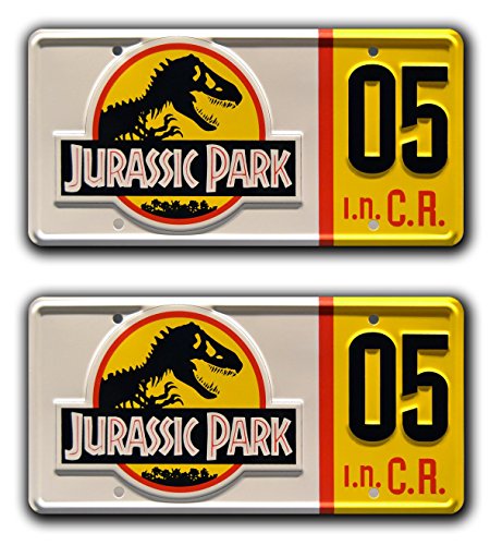 Celebrity Machines Jurassic Park | Ford Explorer Tour Vehicle | #05 | Metal Stamped Vanity Prop License Plate Combo