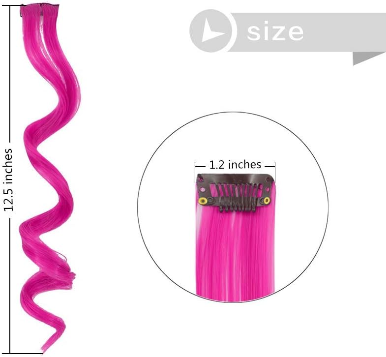 Dreamlover Coloured Hair Extensions for Kids Rainbow Hair Accessories for Girls 24 PCS, 12.5 inches(Curly) - Image 4