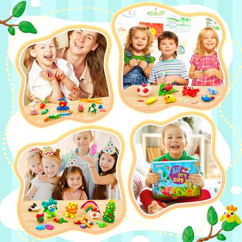 TicKiddos 72 Bags of Modelling Clay, 36 Colours, Air-Drying with 15 Tools, Soft Ultralight Non-Children's Clay Set, Gift for Boys and Girls from 3 4 5 6 7 8 9 10