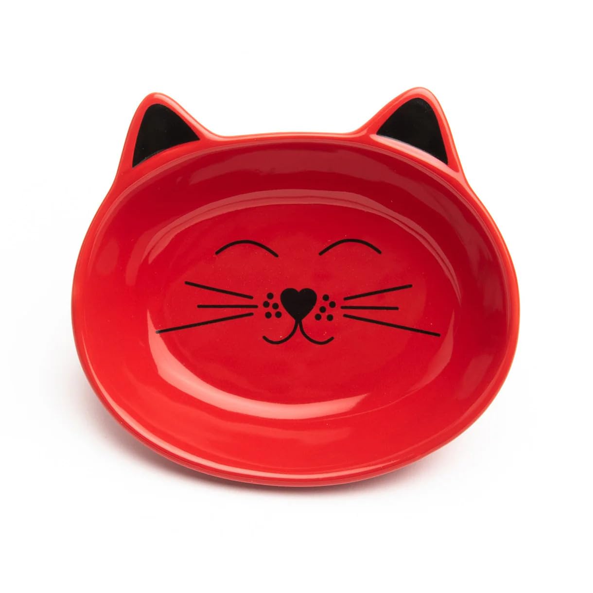 Photo 1 of Park Life Designs Oscar Cat Dish - Feeding Bowls - Cat Shaped Food and Water Bowls for Cats (Red)