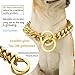 Adjustable 18K Gold Dog Collar Slip Choker Stianless Steel 15mm Big Dog Puppy Necklace Choke Chain Training Collar Cuban Link with Engraving Custom L