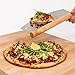 Lorrenzetti Stainless Steel Pizza Cutter With Wooden Handle. 14 Inch Rocker For Home or Commercial Use