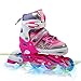 Otw-Cool Adjustable Inline Skates for Kids Girls, Rollerblades with All Wheels Light up, Safe and Durable Inline Roller Skates for Girls