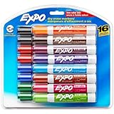Expo 2 Low-Odor Dry Erase Markers, Chisel Tip, 16-Pack, Assorted