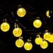 Y-ZONE Solar Crystal Ball String Lights 21ft 30 LED 8 Modes Warm White Christmas Fairy Globe Lighting Decor for Garden Tree Fence Landscape Wedding Outdoor Indoor Decoration