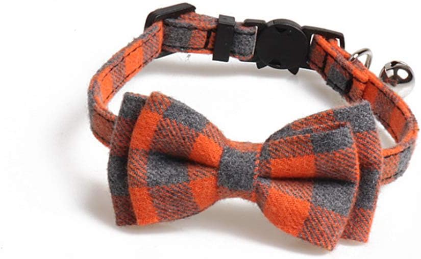 Cat Collar Breakaway with Cute Bow Tie and Bell Adjustable Pet Collar for Kitty and Puppy