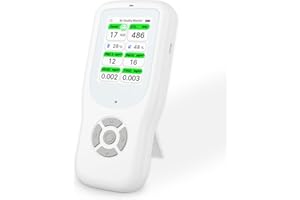 BCETASY 11-in-1 Air Quality Monitor - Portable Indoor Air Quality Detector with Stand, Real-Time Test for AQI, CO2, PM2.5, PM1.0, PM10, TVOC, HCHO, Particles, Humidity & Temperature
