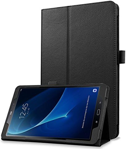 ANXVERS Samsung Galaxy Tab A 10.1 Case Premium PU Leather Slim Lightweight Fit Folio Stand Full Body Protection Cover with Auto Sleep Wake Feature, for Tab A Tablet 10.1 Inch SM-T580/SM-T585, Black