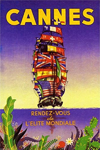 American Magnet MAGNET Cannes French Riviera France Europe European Travel Magnet Art Advertisement