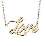 HUAN XUN Golden Love Necklace with Names Customized