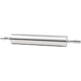 Winco 18" Barrel Aluminum Commercial Rolling Pin | Foodservice, Great for Pastry Dough, Pizza Dough, Cookies and Baking Prep