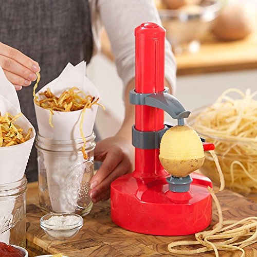 LOHOME Electric Potato Peeler [2 Extra Blades] - Automatic Rotating Fruits & Vegetables Cutter Apple Paring Machine - Kitchen Peeling Tool - Thumbnail 6