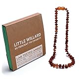 Amber Teething Necklace By Little Willard (Bourbon Raw)