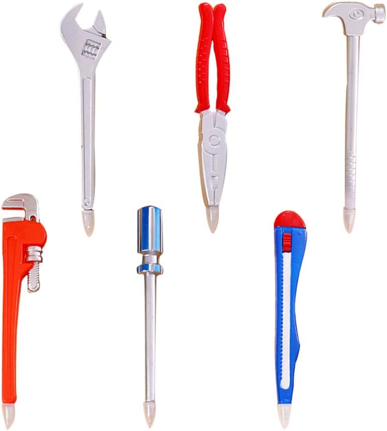 Novelty Tool Pens Writing Ink Ballpoint Pen School Office Student Supplies Gift Kid Toy, Pack of 6