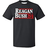 Promotion & Beyond Reagan Bush 84 Shirt Republican Presidential GOP Patriotic 80s Outfit for Men Conservative T-Shirt