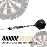 Sanfeng 27g Steel Tip Darts Set Brass Barrel Black Shafts 9 Flights O-Rings Tool view 5