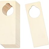 BILLIOTEAM 16 PCS 9.5"x 3.25" x 0.1" Unfinished Wooden Door Knob Hangers - Blank for DIY Crafts, Ideal for Home, Hotel & Office Decor
