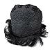 Ty.Hermenlisa 100% Real Virgin Brazilian Remy Human Hair Wigs for Black Women Natural Color Wavy Short Bobs Hairpieces with Elastic Strap, 81g, Jet Black