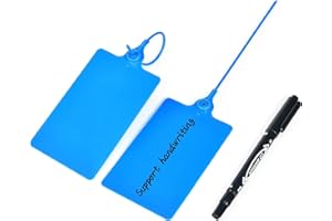SSSEALTAG 25 Pcs Durable Plastic Shipping Tags with Marker Pen Security Seals Sticker Labels,Waterproof Blank Luggage Tag for Packages, Logistics, Inventory, Travel(Blue,25pcs)