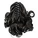 Beauty Angelbella Curly Ponytail Extension 14 Inch, Synthetic Short Curly Wave Claw Clip Ponytail Hairpieces for Women Natural Black