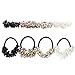 Twdrer 8Pcs Plastic Hair Rope,Pearls Beads Hair Band Hair Headband Ponytail Holder, Hair Accessories For Girl Women