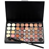 40 Colors Eyeshadow Cream Matte Eye Shadow Palette Brush Set, Staron Shimmer Eye Shadow Cosmetic Glitter Makeup Kit Eyeshadow Palette+Brush (A)