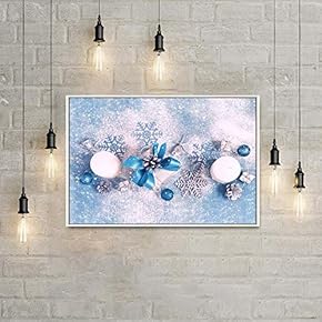 Framed Canvas Home Artwork Decoration Merry Christmas Canvas Wall Art for Living Room, Bedroom - 16x24 inches