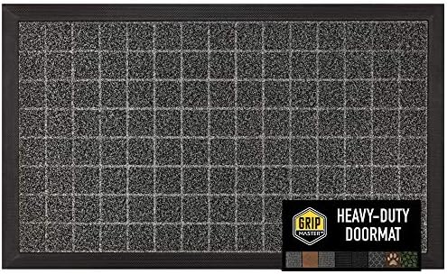 Grip Master 高耐久 天然 タフ ラバー ドアマット 29x17サイズ 防水ブーツ スクレーパー マット 屋内 屋外 冬 雪用 控えめでお手入れ簡単 玄関マット 35 X 23 グレー 811113036257
