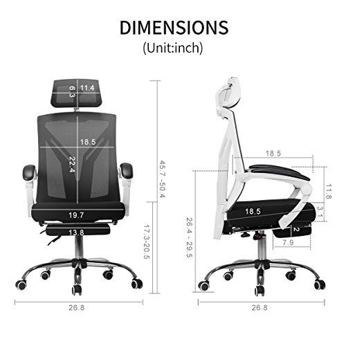 Hbada Ergonomic Office Recliner Chair - High-Back Desk ...
