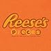 Tee Luv Reese's Pieces T-Shirt - Reeses Peanut Butter Candy Logo Shirt (Medium) Orange Heather