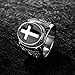 Fate Love Stainless Steel Men Black Silver Christian Holy Cross Prayer Ring Size 7-12