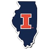 Desert Cactus University of Illinois Sticker Fighting Illini U of I Vinyl Decal Laptop Water Bottle Car Scrapbook (State Border Sticker)