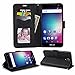 Blu Studio XL 2 Case New Frontier Wireless Accessory Wallet with PU Leather + TPU Inner Fold Stand Pouch with ID Credit Card Photo Cash Slots (Wallet Black)