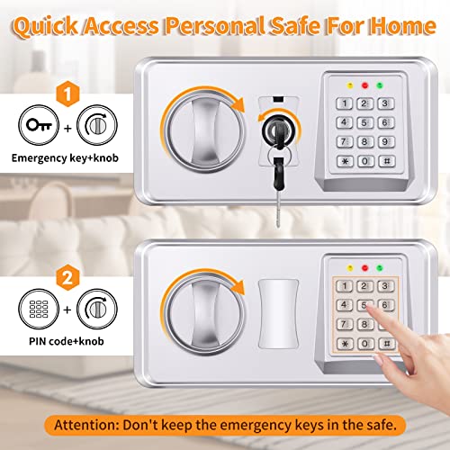 30 L Safe Fireproof with Fireproof Waterproof Wallet, Digital Home Safe with Removable Shelf and Alarm System, Wall Safe, Furniture Safe for Jewellery, Cash, Medication, A4 Documents