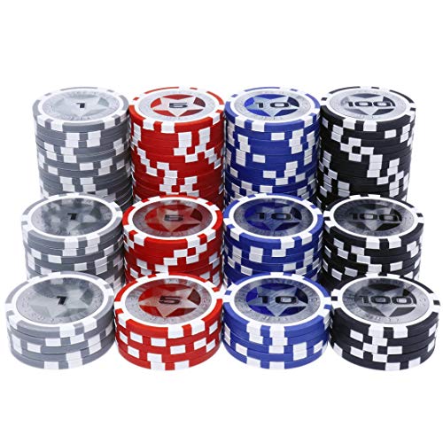 KAILE Poker Chips Set Heavy Duty 13 Gram Chips Texas Holdem Cards Game Blackjack Gambling Chips with Aluminum Case (200 pcs)