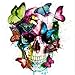 DIY 5D Diamond Painting Kits for Adults Full Drill Embroidery Paintings Rhinestone Pasted DIY Painting Cross Stitch Arts Crafts for Home Wall Decor 30x40cm/11.8×15.7Inches(Butterfly Skull)