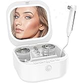 kingdo 4-in-1 Microdermabrasion Machine for Home Use, Professional Microdermabrasion Tool with Diamond Exfoliation, Deep Pore Cleansing, Hydration & LED Mirror
