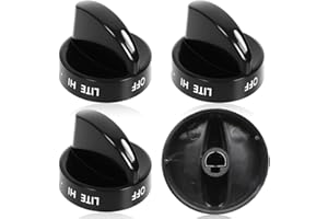REYHOAR Upgraded 4Pcs 316442501 Range Surface Control Knob Black, Burner Knob Fit for Frigidaire, Kenmore, Sears Gas Ranges - Replaces 1170795, AP3906091, PS1152491