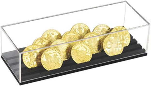 FINGERINSPIRE Münzständer Aus Holz - Displayhalter Für 13 Münzen, 20x5x1.8cm, Schwarz