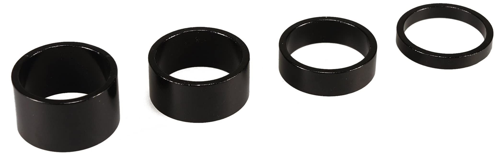 Cervus 4PCS New Quality Alloy Black Headset Spacers 1 1/8" - 5mm, 10mm, 15mm, 20mm