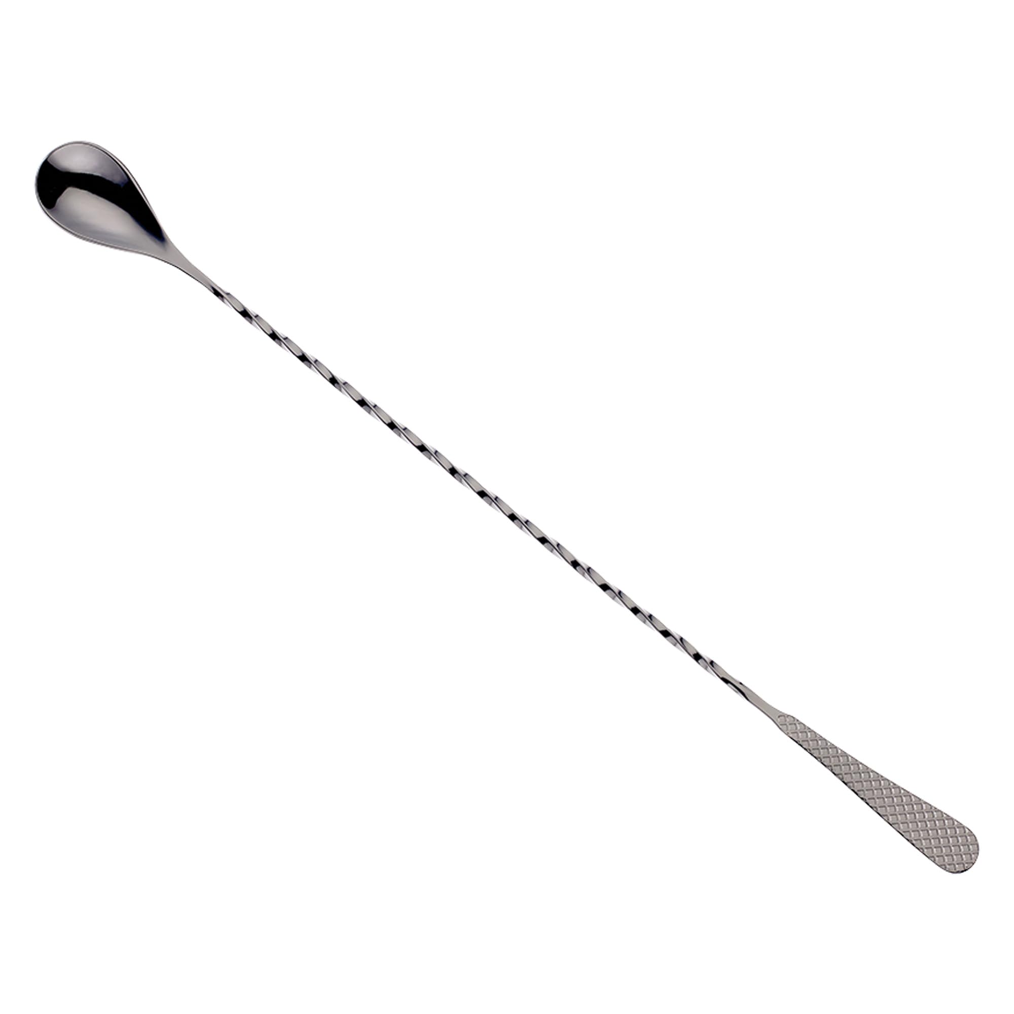 Barfly M37204BK 13.2-inch Bar Spoon Black Diamond Lattice, 18/8 Stainless Steel