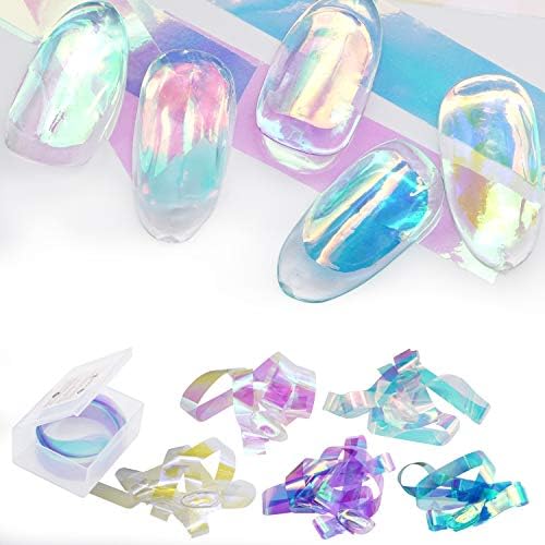 219 ケース入り 幅で選べる オーロラフィルム 5色セット 氷フィルム Propnail 氷ネイル