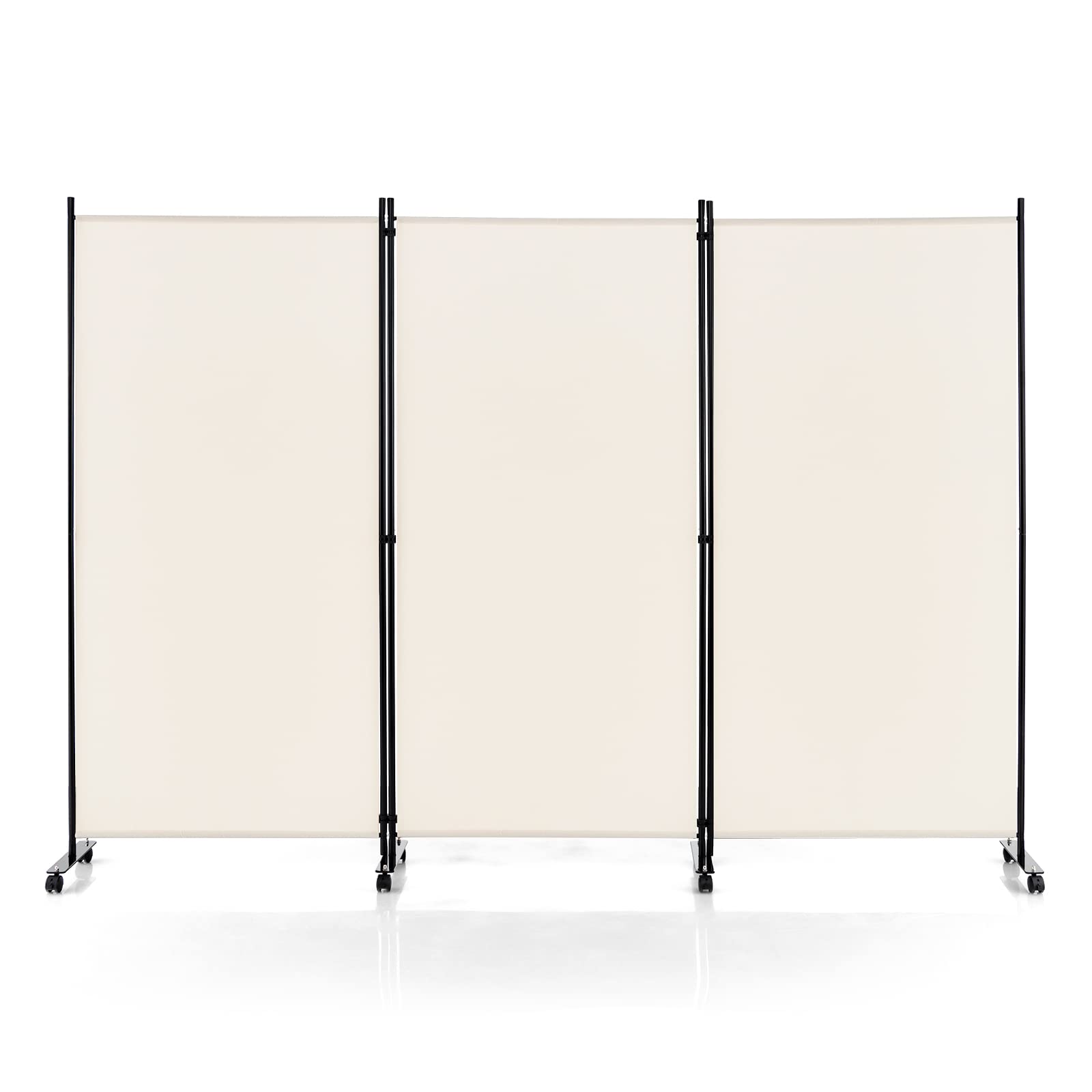 Giantex 3 Panel Folding Room Divider with Rollers