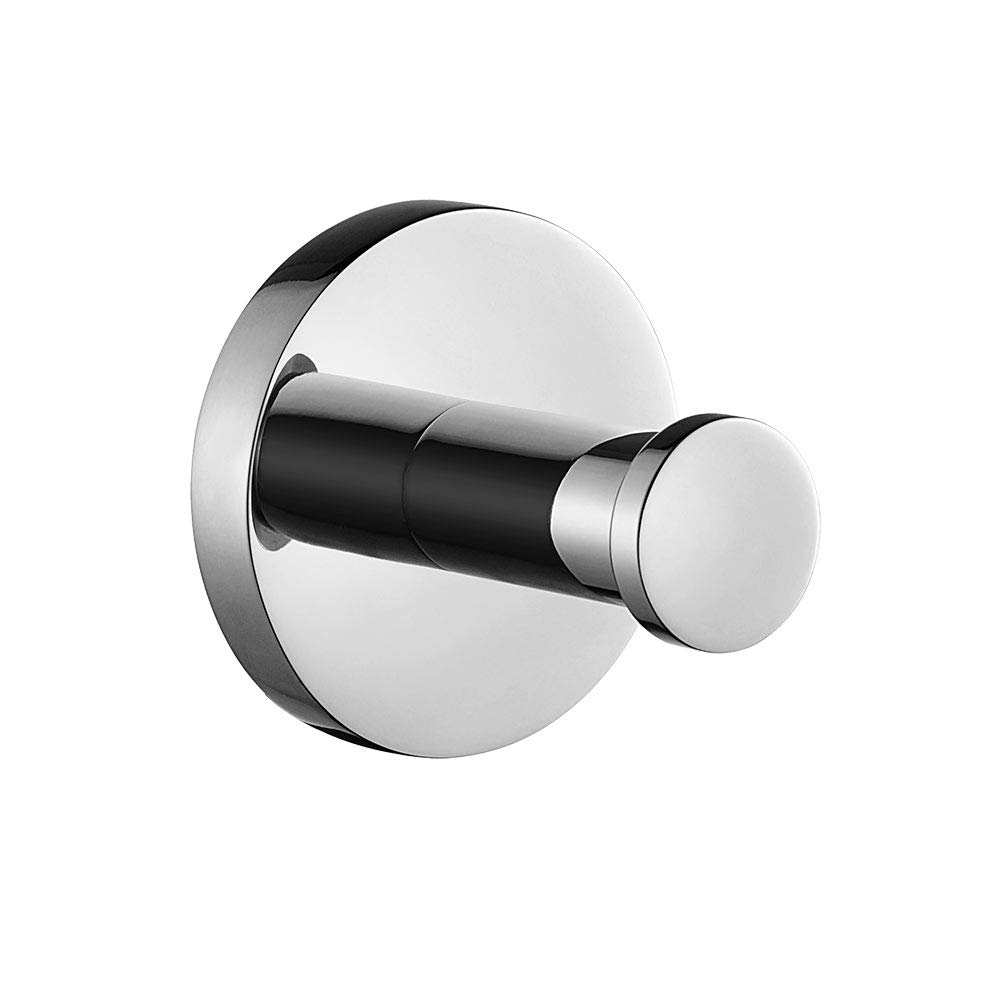 Aothpher 304 Stainless Steel Chrome Finished Towel Hook,Modern Chrome Towel Robe Hook Luxury Circle Base Bathroom Accessory