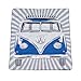 BRISA VW Collection - Volkswagen Picnic Cuddle Throw Blanket T1 Bus Campervan (Samba Stripes/Blue/200x150cm/59x78.7 in.)