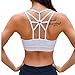Women's Padded Sports Bra Criss Cross Back High Impact Strappy Yoga Bra