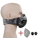 CFORWARD Dustproof Mask Activated Carbon Filtration Exhaust Gas Anti Pollen Allergy PM2.6 Face Mask for Running Cycling and Other Outdoor Activities(591BK)