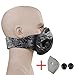 CFORWARD Dustproof Mask Activated Carbon Filtration Exhaust Gas Anti Pollen Allergy PM2.6 Face Mask for Running Cycling and Other Outdoor Activities(591BK)