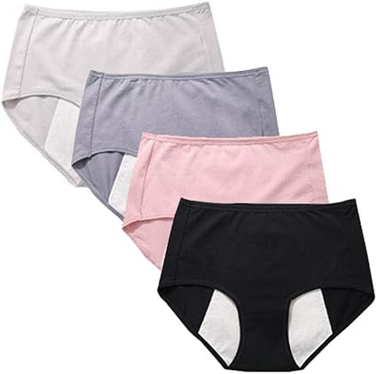 Q M Vrouwen Periode Menstruele Slipjes Incontinentie Beschermende Katoen Slipjes 4 Packs L Amazon Nl