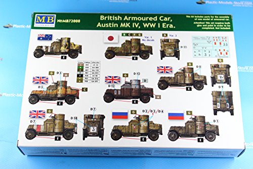 BRITISH ARMOURED CAR, AUSTIN, MK IV, WW I ERA7 1/72 MASTER BOX 72008